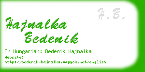 hajnalka bedenik business card